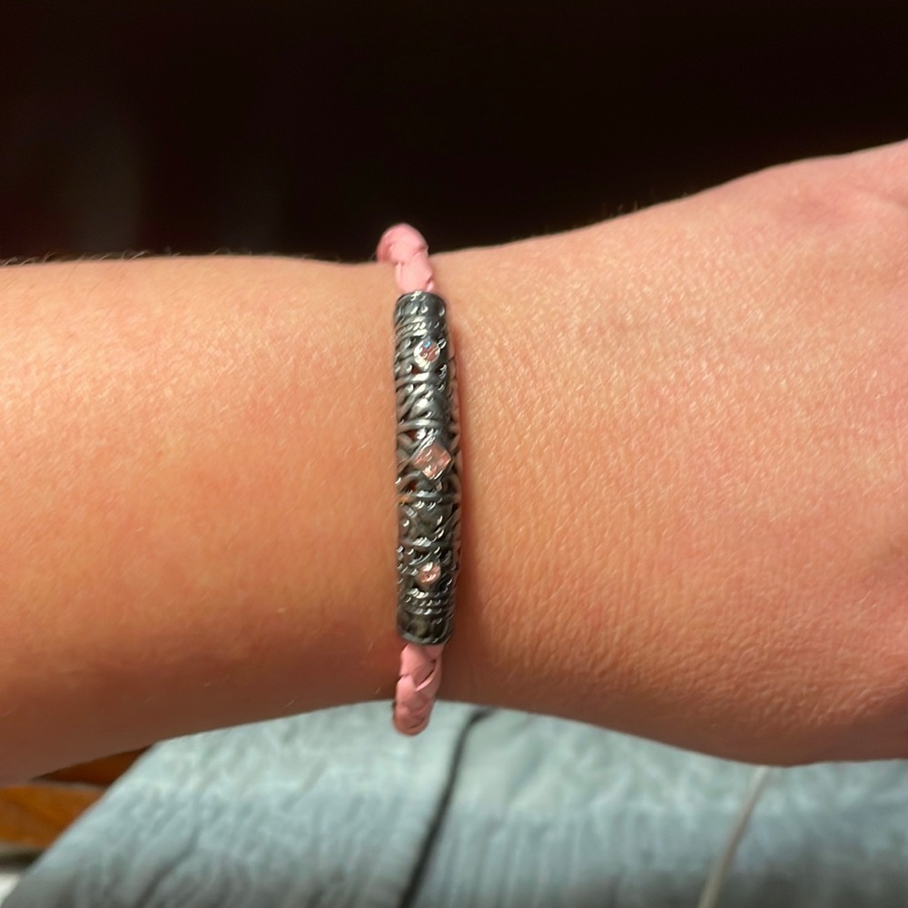 Premier Designs Pink and Silver Tone Bracelet